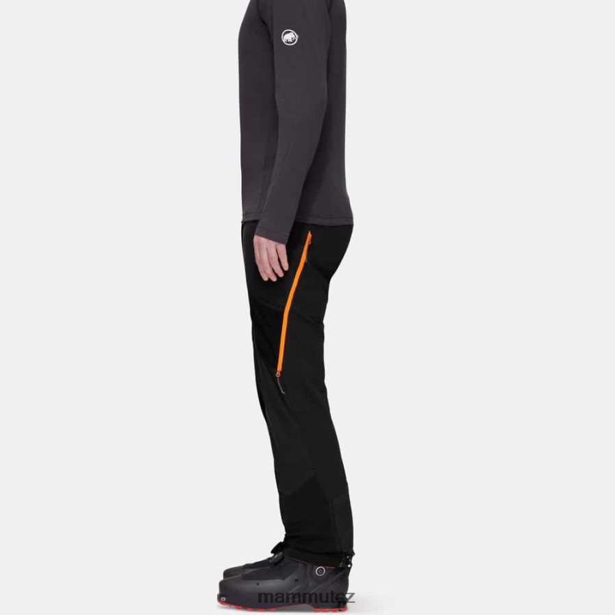 oblečení Mammut energie v hybridních kalhotách černo-zářivá oranžová muži 4VTXXF116